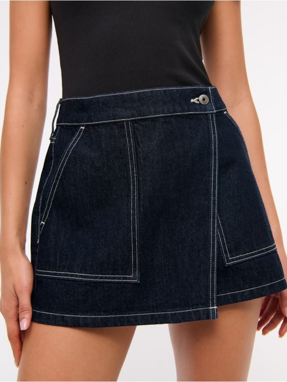 Abercrombie Dark Wash Mini Wrap Skirt